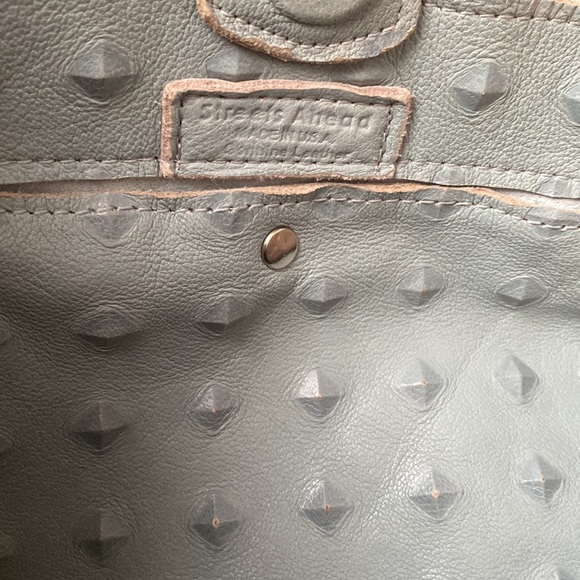 🎉HP🎉 Streets Ahead Charlotte Pyramid Stud Gray Leather Tote - Picture 12 of 15